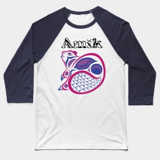 Amik (Beaver) Bisexual Pride Baseball T-Shirt